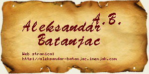 Aleksandar Batanjac vizit kartica